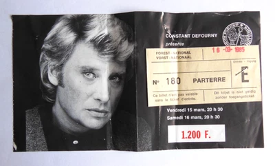 JOHNNY HALLYDAY  TICKET   BRUXELLES 1985 - Photo 1/3