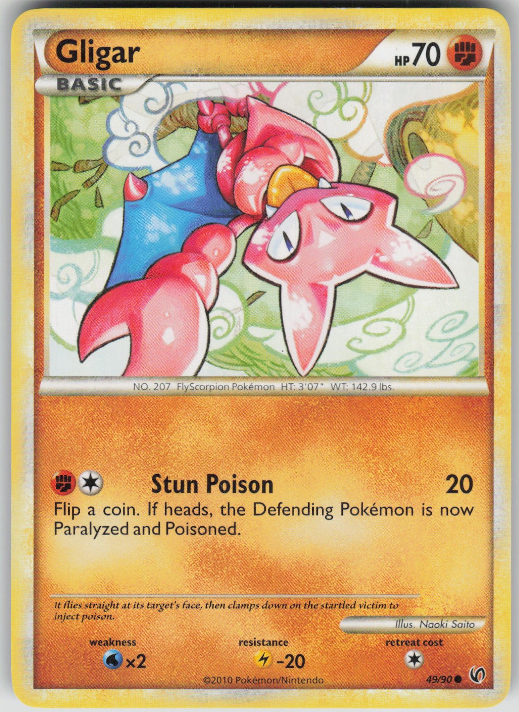 Pokemon TCG Gligar Common Undaunted 49/90