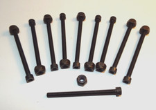 x10 8-32 X 2 1/4" SHCS ALLOY FULL THREAD SCREW  SS NYLOC NUT BLACK OXIDE SET