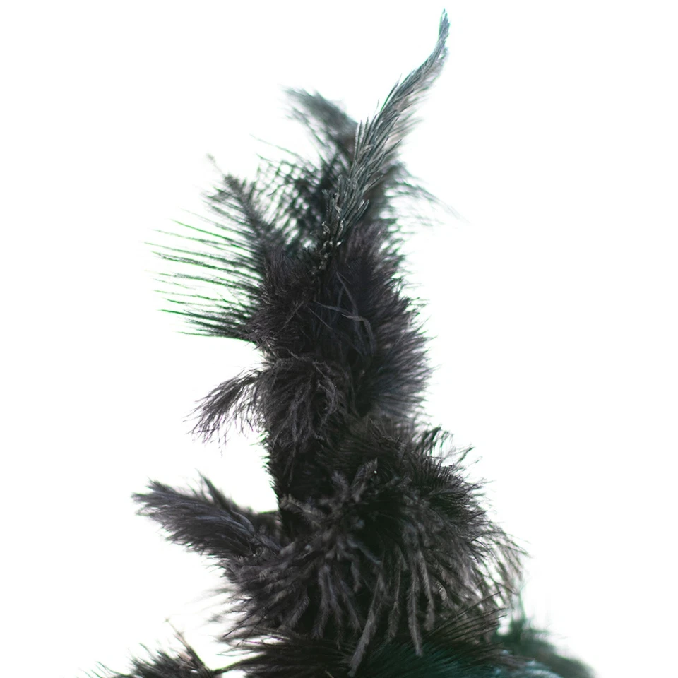 Black Ostrich Feather Christmas Tree Real Bird Feather Branches Stand Included - Image 3 of 4