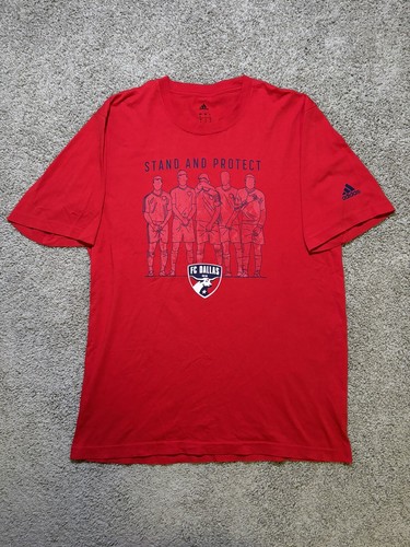Adidas FC Dallas Graphic Tee Red MLS Soccer T-Shirt Men’s Size Large