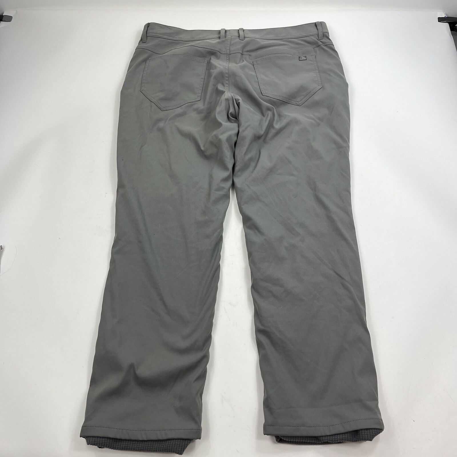 LL BEAN Men's Venture Stretch FivePocket Lined Pants 38x29 Gray Fleece