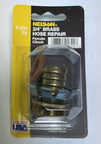 Nelson N934MB& N934FB,Clinch Hose Mender BRASS MALE & Fem. 3/4”,(10 PCs OF EA.) - Afbeelding 1 van 3