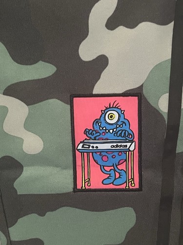 adidas Originals X Jeremy Scott Camo Art Patches Track Pants Men's Size L - Picture 8 of 12