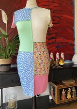 Bohemian Patchwork Bodycon Mini Dress Size M