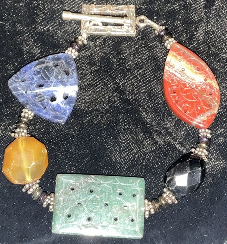 VTG Handmade Carved Jade Necklace/Bracelet/Earrings Diane Dede Jaderholm Designs - Picture 5 of 14