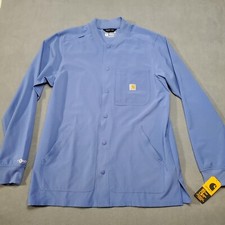 Carhartt Scrubs Shirt Mens Medium Force Blue Medical Rugged Flex Uniform