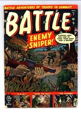 Battle 7 (VG-) Burgos Hartley Savage Maneely PRE-CODE WAR 1952 Atlas Comics Z372