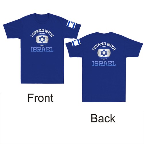 I Stand With Israel Pro Israel Jewish Heritage Israeli Flag Retro Men's T-Shirt - Picture 6 of 8