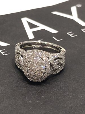 DIAMOND RING SET 14K WHITE GOLD TCW Size