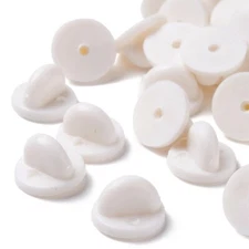 50 White RUBBER Clutches BACKS for Tie Tacks / Lapel Pins / Pin Guard / Clasp