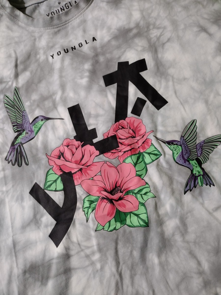 YoungLa Mens Tie Dye Hummingbird Floral Zen Tee Size Large NWOT | eBay