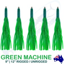 5x 9" 12" Green Machine Bullet Tuna Skirted Trolling Lure Game Marlin Lures