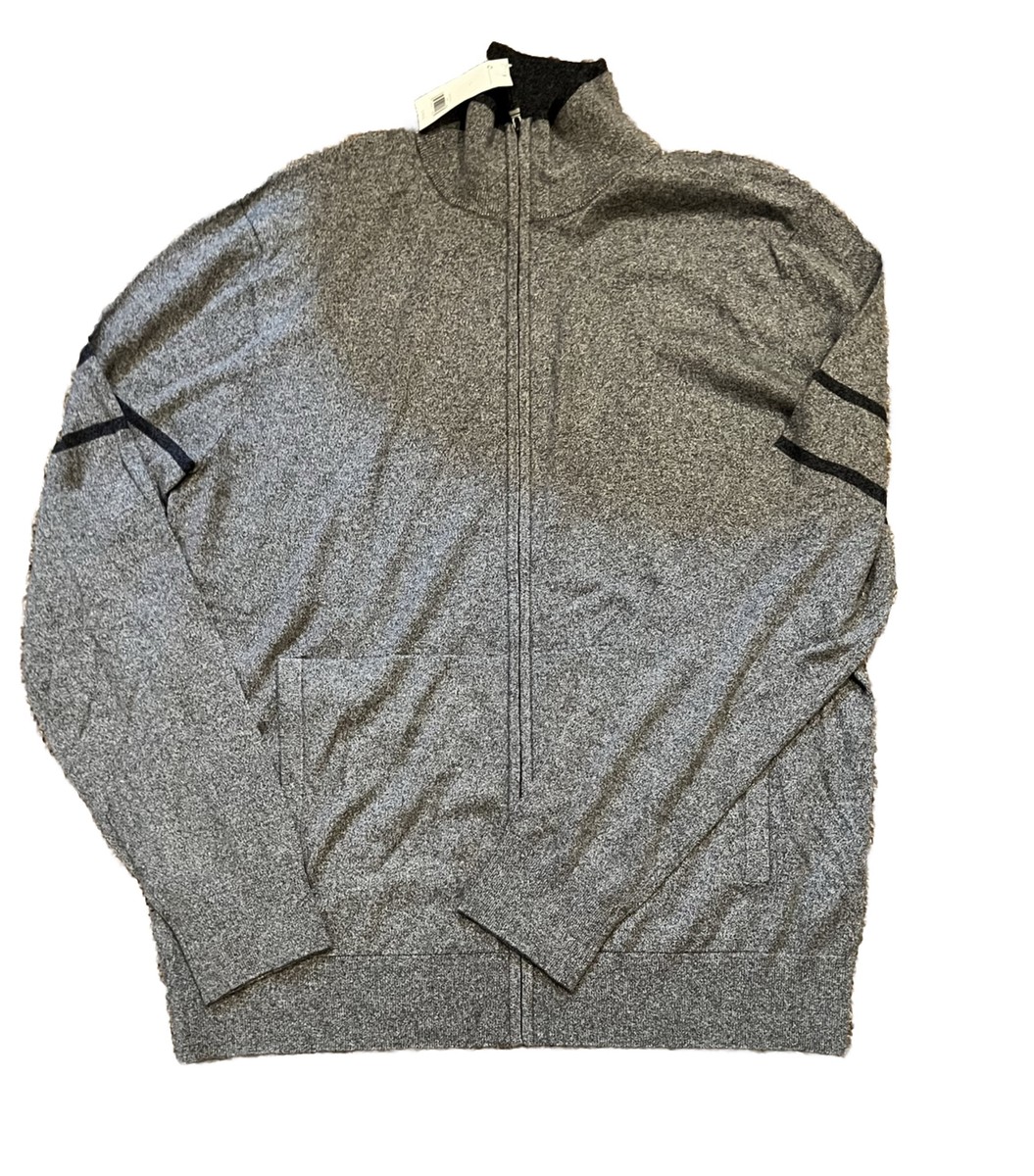 Banana Republic Zip Sweater Mens M Gray Pullover Luxury Blend Size L