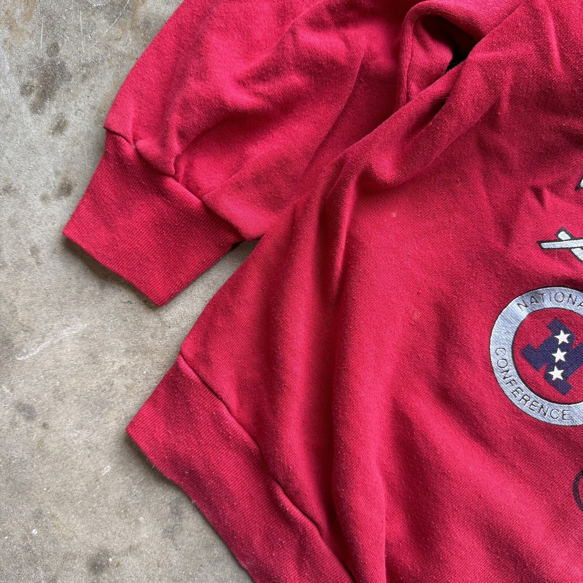 Vintage Logo 7 Red San Francisco 49ers Football Club Sweater