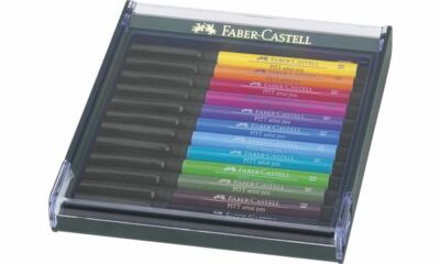 FABER CASTELL Zeichen Tusche Stift PITT artist pen 12er Etui Basic wasserfest