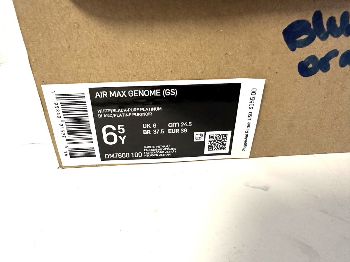 Nike Air Max Genome Swooshfetti Gs DM7600-100 Youth Size 6.5