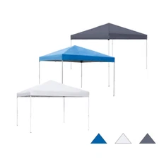 10 x 10 FT Foldable Pop-Up Canopy Adjustable Heights Tent Blue/White/Gray