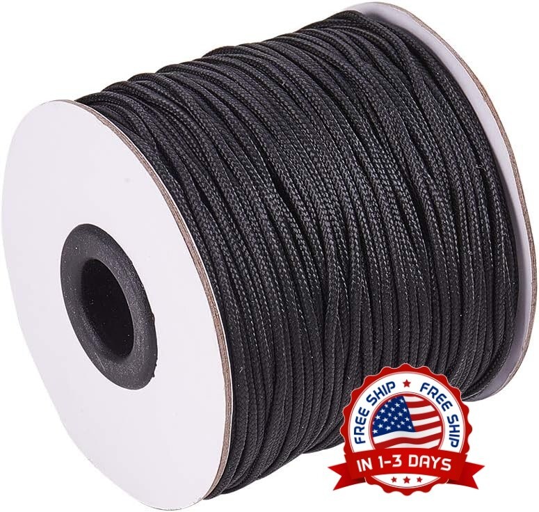 Jewelry Making String 3mm Black Nylon Satin Cord - 55 Yards Jewelry ...