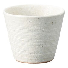 Shigaraki yaki ware Japanese pottery Whiskey Shochu cup Kushime White Japan