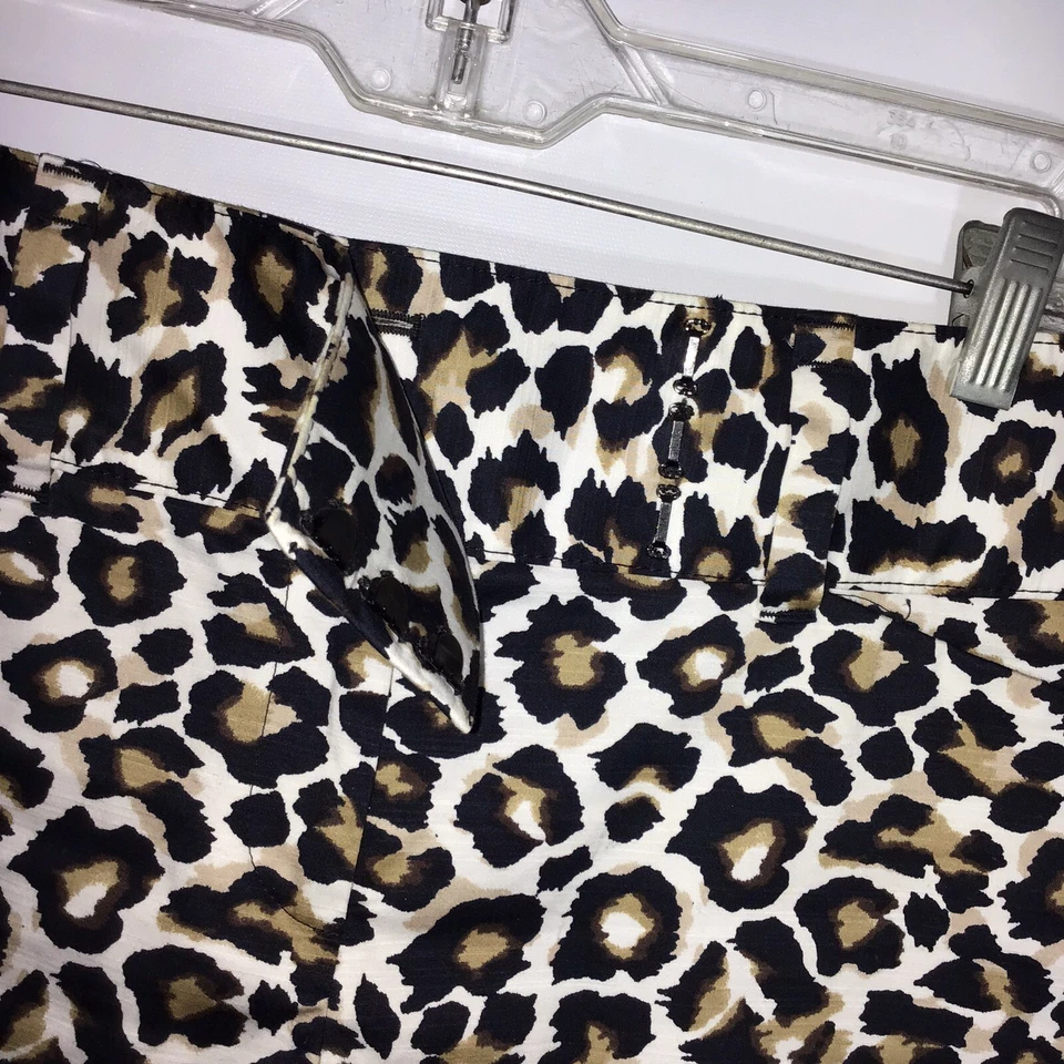 Pantalones Cortos Casa Blanca Mercado Negro Mujer Talla 6 Negro Marrón Estampado Animal Elástico Foto 4 de 4