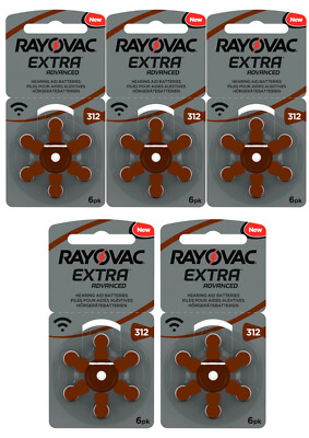 30 x Rayovac Extra Advanced 312 PR41 Hörgerätebatterien Batterien ++ MHD 2029 ++