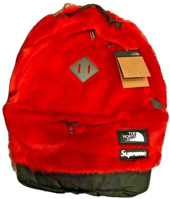 Supreme / The North Face Faux Fur Backpack Red for sale online eBay
