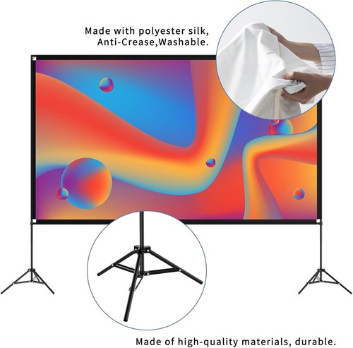 16:9 Indoor/Outdoor Movie Screen - 120 Inch, Wrinkle-Free with Carrying Bag - Picture 7 of 11