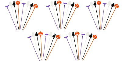 Lot 5 Halloween Decorative Craft 40 Total Zip Cable Ties Bracelet Wire Managment