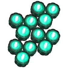 Lot of 12 Turquoise Glow Submersible Waterproof Underwater Tea Light Wedding