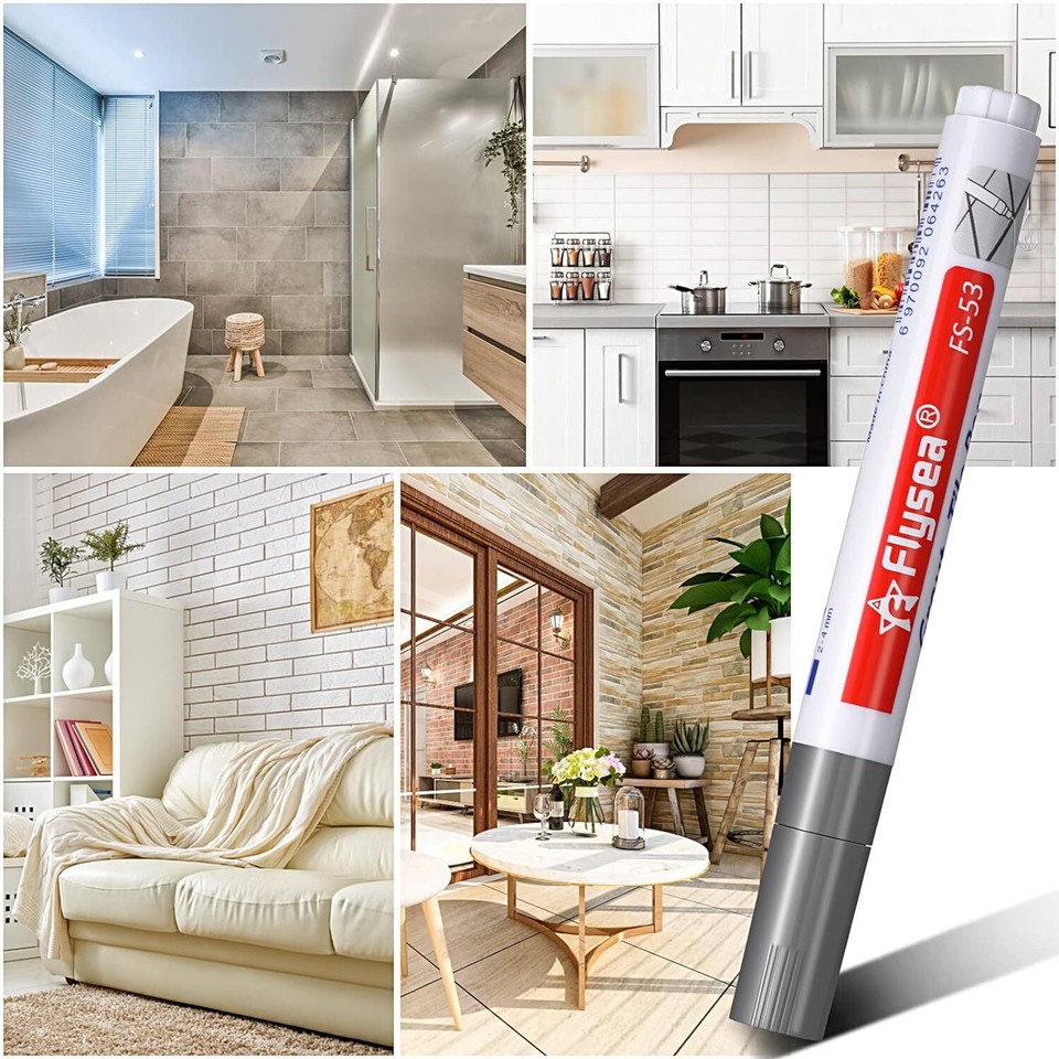 6 Pcs Dark Grey Grout Pens Grout Tile Pens Wall Grout Restorer Pen, Tile Grout eBay
