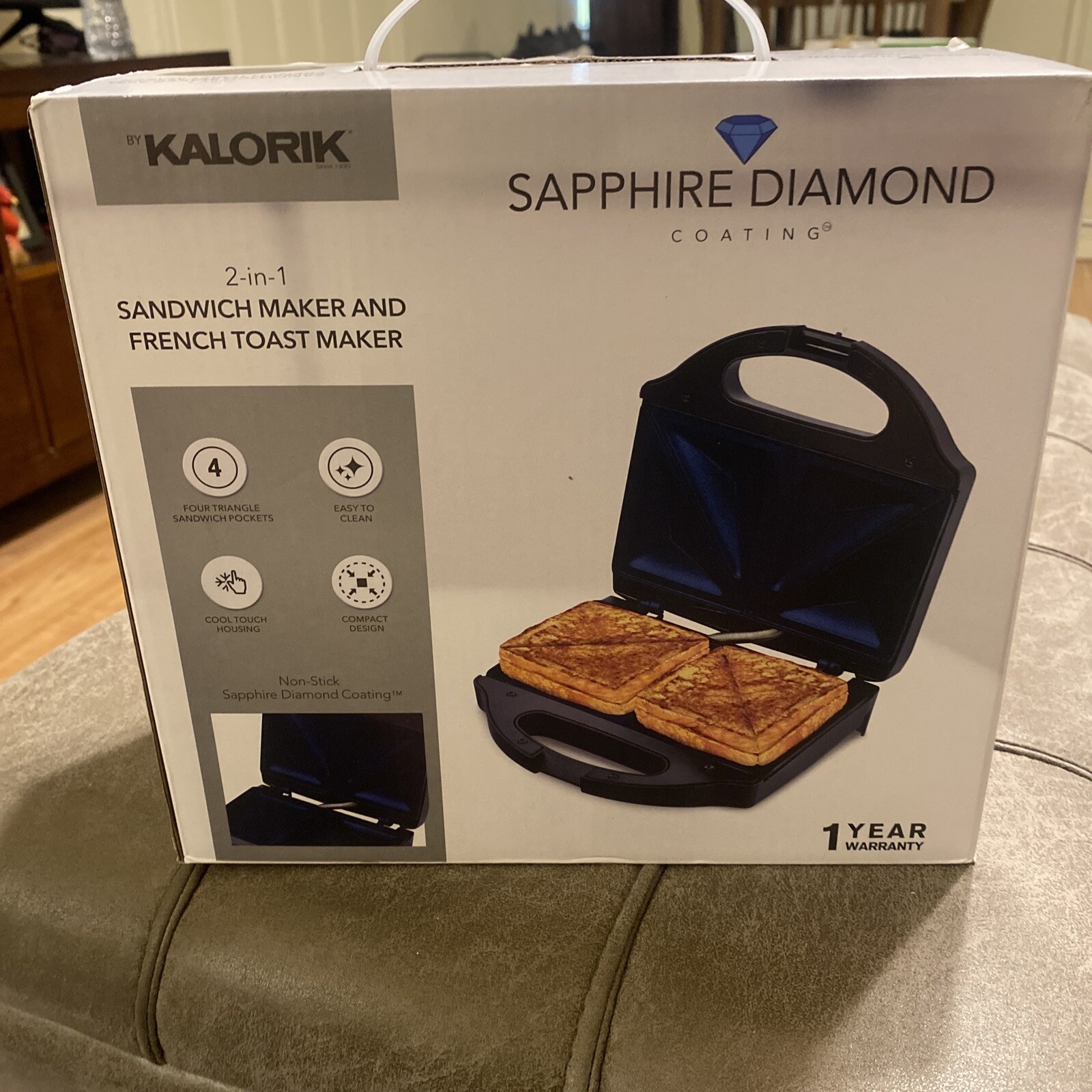 Kalorik 2 in 1 Sandwich Maker & French Toast Maker Sapphire Diamond