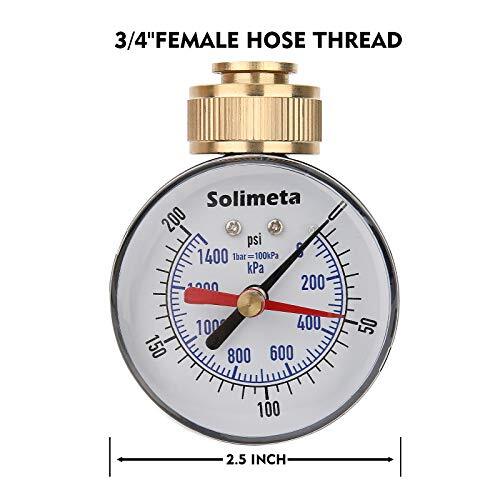 2-1/2 Water Pressure Test Gauge House Water Pressure Gauge Garden Hose Dry Home