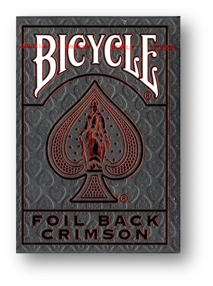 Bicycle Rider Foil Back Crimson Red 2 Version Poker Playing