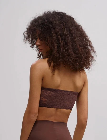 Bralette bandeau doble toma marrón Commando para mujer L49138 talla S/M Foto 2 de 2