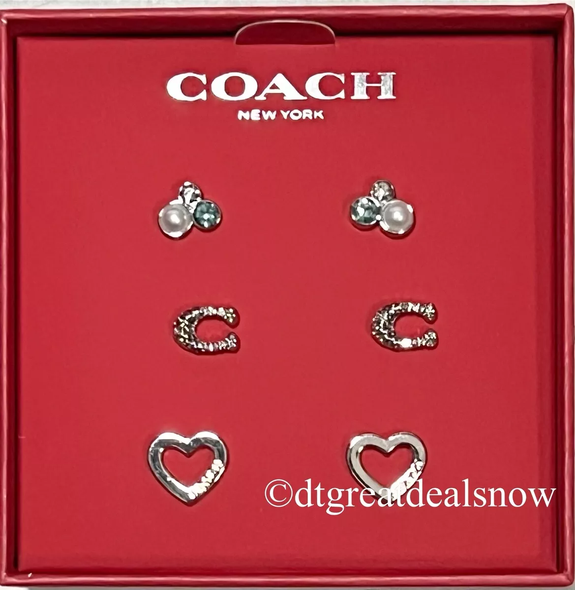 Coach heart earrings deals