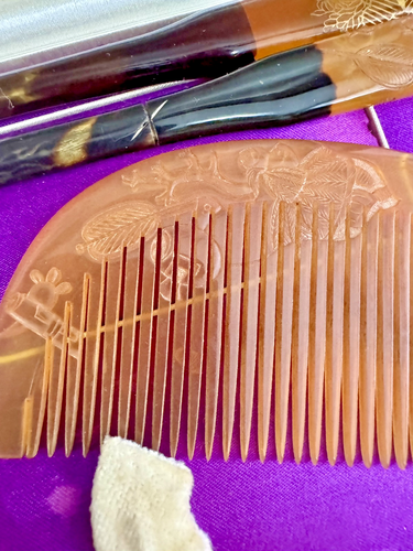 Rare Japanese Kanzashi Genuine Tortoiseshell Hairpin, Comb, Natural Material - Picture 2 of 13