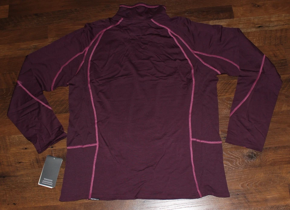 $99 New CABELAS Ultimate Lightweight Merino Wool Quarter Zip Top XL Womens Plum - Image 2 of 4