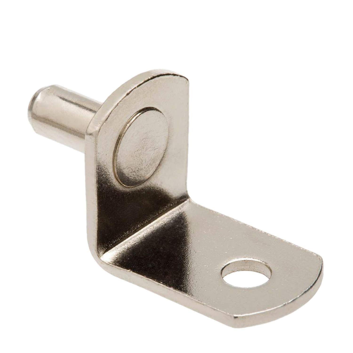 1/4 Inch Nickel Cabinet Shelf Brackets with Hole - Pack of 10-image
