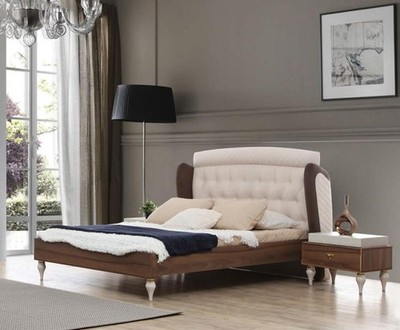 Doppelbett Bett Luxus Betten Holz Bettgestelle Bettrahmen Möbel Design Modern