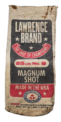 Lawrence Brand Magnum Shot Bag 25 lb No 8 Taracorp USA Vintage Empty Sack