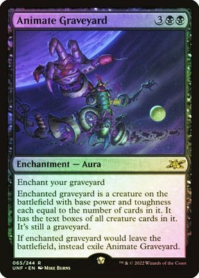 MTG FOIL Animate Graveyard  - Unfinity #065