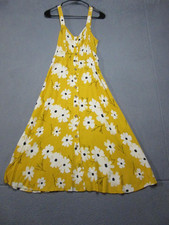 Madewell Dress Womens 0 Yellow White Floral Button Front Sundress A Line Viscose
