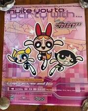 Vintage 2000 The Powerpuff Girls Party Poster from CN, WB  Trendmasters