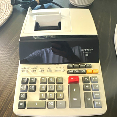Sharp EL-1197PIII 12-Digit Desktop Printing Calculator Tax Large Keys/Display