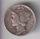 1941-D MERCURY DIME 10¢ DENVER 90% SILVER COIN UNITED STATES MINT