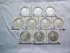 Lot of 10 - 1966 CANADIAN SILVER DOLLARS