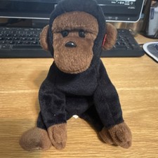Ty Beanie Buddies Plush Gorilla Black Brown Stuffed Animal