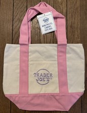 Trader Joe  s Mini Pastel Canvas Tote Bag Pink Spring Bag 2026