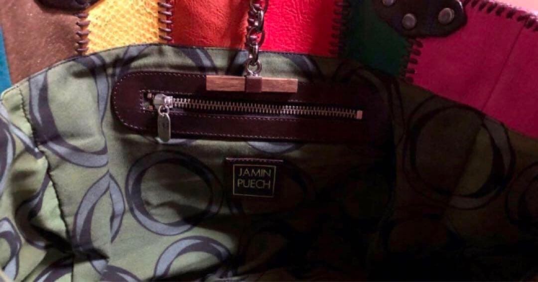 Jamin Puech Patchwork Leather Tote Bag Yellow Han… - image 6